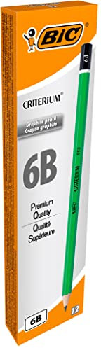 Bic 857593 Bleistift Criterium 550, Härtegrad: 6B, sechseckig, 12 Stück (1er Pack)