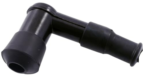 Zündkerzenstecker Standard 90 Grad schwarz lang, mit Gummidichtung, Ersatz | Lange Ausführung, Gummidichtung schützt Kontakte vor Feuchtigkeit und Korrosion; kompatibel mit Roller, Motorrad und Quad/ATV