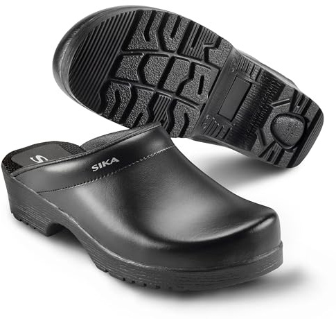 SIKA 1186 Flexika öppen fritid Clog – fotbädd av mjukt textilmaterial, - svart - 39 EU