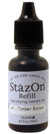 Tsukineko 1/2 Fluid Ounce StazOn Multi-Surface Inker, Timber Brown by Tsukineko