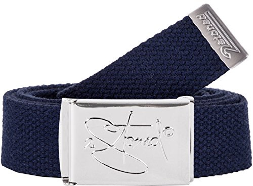 2Stoned Original Gürtel mit Chromschnalle in Navy 3 cm breit für Damen und Herren