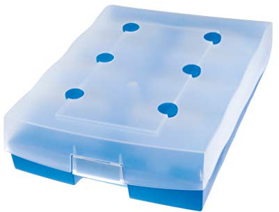 Han 9987-643 Scatola di archivio CROCO-DUO, per 2.200 schede DIN A8 con registro A-Z e 8 supporti, azzurro traslucido