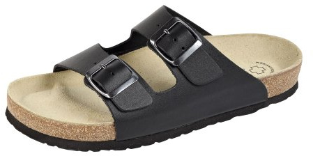 Wörishofener Fußform Weeger-Bio-Pantolette schwarz Gr. 43