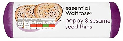Papavero E Semi Di Sesamo Si Assottiglia Essenziale 150G Waitrose (Confezione da 6)
