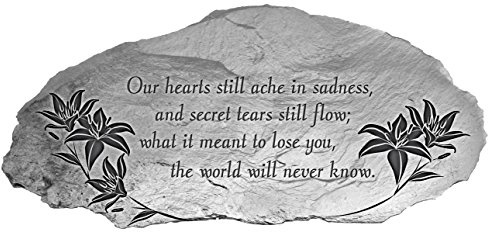 Our Hearts Still Ache Memorial Garden Stone, Metal Garden Stepping Stone for Graveside or Memorial Garden, by Abbey & CA Gift