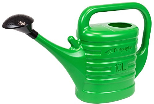 Prosperplast 10 Liter Garten Gießkanne mit Brause Tülle Kanne Matte Farben grün Plastekanne Pflege