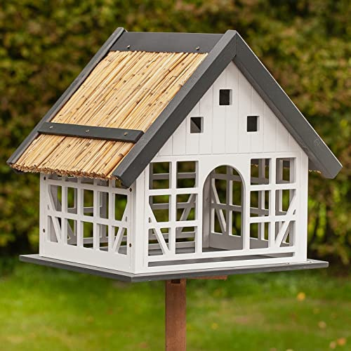Maison/Mangeoire pour Oiseaux “Lindau“, VOSS.garden, à colombages, Hauteur Totale avec Pied env. 145 cm
