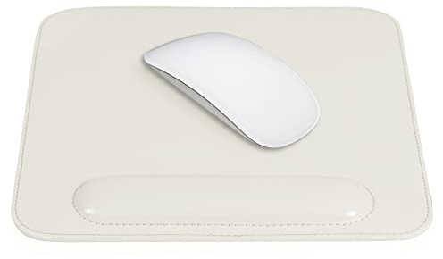 Londo Leder Mauspad mit Handgelenkauflage – Rutschfeste Unterseite, Glatte Oberfläche, Ergonomisches Design