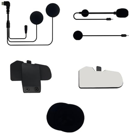 THOKWOK TK-X2 Accessoire Intercom de Moto, avec Câble Haut-Parleur de Type-C, avec Microphone à Pperche et Mmicrophone à Bouton(Intercom Moto TK-X2 Uniquement)