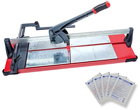 JOKOSIT® Fliesenschneider PROFI-CUT 700 mm – Profi Fliesenschneidmaschine mit Hartmetall-Schneidrädchen – inkl. 5x DEWEPRO SingleScrubs Reinigungstücher