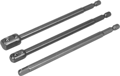 YATO YT-04628 Sechskant-Adapter, 1/2 Zoll, 3/8 Zoll, 1/4 Zoll, 150 mm lang, 3 Stück