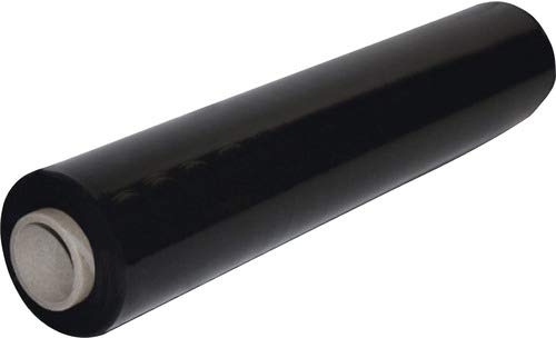 1 Rolle Stretchfolie 23my 500mm 2,5kg Palettenfolie Handfolie Wickelfolie schwarz Schrumpffolie wrapping film stretch Plastikfolie Verpackungsfoli (Schwarz, 1x)