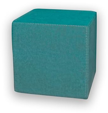 BettenABC KUBI Sitzhocker Sitzwürfel Bodenkissen Fußhocker 40x40x40 cm fünf Farben Wohnzimmer, Kinderzimmer, Gästezimmer oder Flur (Farbe: Türkis)