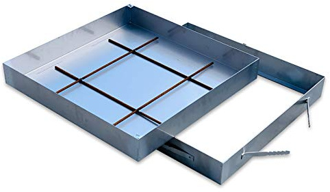 Schachtabdeckung Edelstahl Schachtdeckel auspflasterbar Gullideckel A15 EN124 Höhe 50 mm (Edelstahl, 900 x 900 mm)