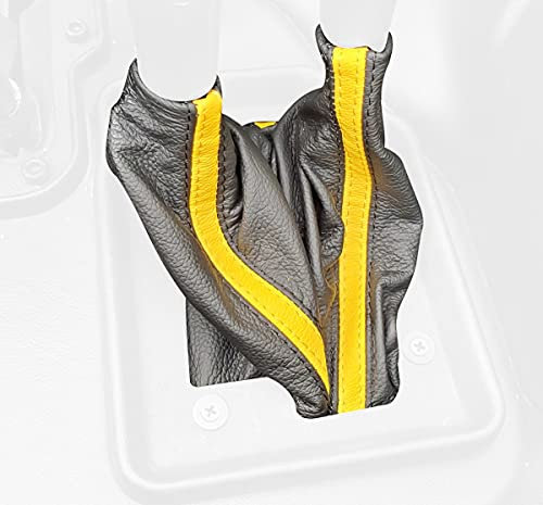 RedlineGoods Schaltsack Manschette kompatibel mit Hummer H1 1992-06. Maßgeschneidert - Nicht universell. Echtes Top Qualitat Italienisches Alcantara. Schwarz mit Silberem Faden