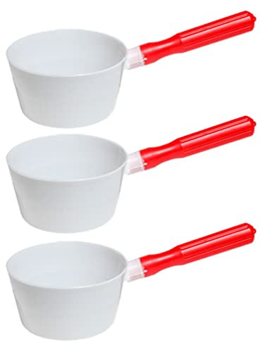 HEMOTON 3 Pz Paletta Domestica Mestolo D'acqua All'aperto Paletta Per L'acqua in Plastica Tazza Da Bagno Maneggiare Il Mestolo D'acqua Mestolo Mestolo Pp Addensare Manico in Legno