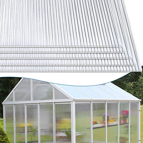 Jopassy 14 lastre alveolari, lastre doppie in policarbonato, pannelli alveolari di spessore 4 mm, per giardino, serra e modellismo (60,5 x 121 cm), colore bianco