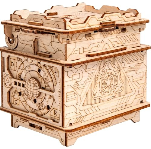ESC WELT Orbital Box - Kreative Geschenkverpackung für Geld, Gutscheine und Geschenkkarten - Geeignet als Geburtstaggeschenk & Hochzeitsgeschenk - Holzpuzzle Erwachsene für Jugendweihe