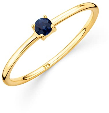 Orovi Damen Goldschmuck, Verlobungsring mit Amethyst/Saphir/Rubin/Smaragd/Topas Gold Ring mit Solitaire Edelstein Geburtsstein violett, 9 Karat (375) Gelbgold/Weißgold