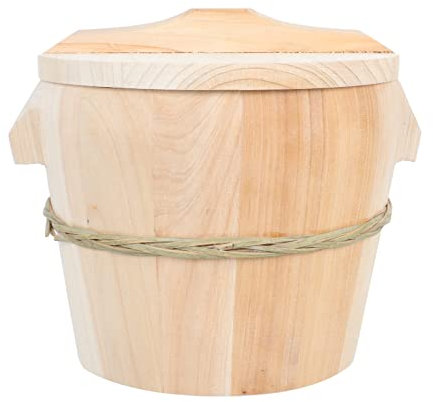 Zerodeko 1 Pc Barril De Arroz Al Vapor De Verduras Cubo De Arroz Al Vapor con Tapa Vaporera De Leña De Pan Bao Vapor Asiático De Madera Cubo De Cocina Multifunción