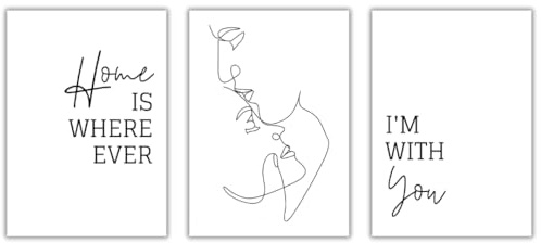 Freyheit | Premium Poster Set | stilvolles Bilder-Set für Wohnzimmer oder Schlafzimmer in schwarz-weiß | DIN A4 oder A3 (21 * 30cm oder 30x42cm) | OHNE Bilderrahmen (Home, A4 (21cm*29,7cm))