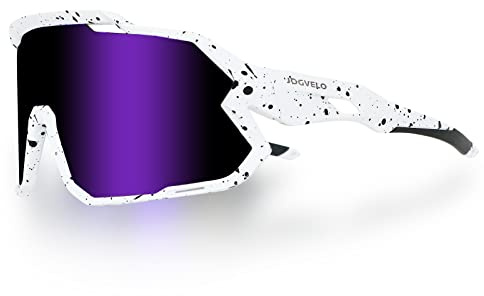 JOGVELO Polarisierte Sonnenbrille, Fahrradbrille Herren Damen mit 3 Wechselgläsern Sportbrillen Radbrille für Radfahren Laufen Angeln