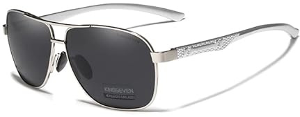 KINGSEVEN 2023 Marke Männer Aluminium Sonnenbrille Polarisierte UV400 Spiegel Männliche Sonnenbrille Frauen für Männer Oculos de sol (Silber Grau)
