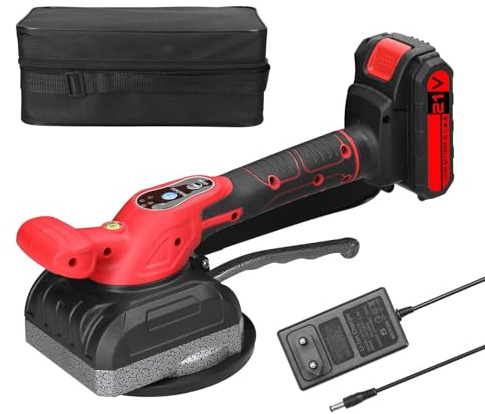 HUIOP Machine de carrelage 21V Capacité de Charge élevée Carreaux de Sol muraux Pose d'outils vibrants Décoration de la Maison Outils Utilitaires avec Ventouse agrandie