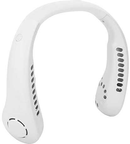 Ventilador de Cuello Portátil, Ventilador sin Aspas Manos Libres Recargable con 3 Velocidades Ajustables, Diseño de bajo Ruido, Adecuado para Mujeres y Hombres, Compacto y (Blanco)