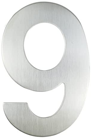 SkyjOy Numero Civico Esterno Segno Numero civico 15 cm # 0-9 Argento Esterno 6 Pollici. Segnaletica for indirizzo di casa Targa Numeri Porta Numeri Civici Esterni (Color : 9)