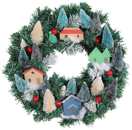 Weihnachtskranz 35cm, LEDs Weihnachtskranz Weihnachtsgirlande mit Beleuchtung, Weihnachten Adventskranz Künstliche Girlande Weihnachten Tannengirlande für Haustür Kamin und Wanddekoration
