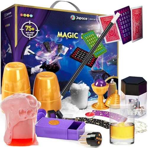 Japace Zauberkasten & Experimentierkasten für Kinder, 8 Zaubertricks & 69 Experimente STEM Chemie Sets, Weihnachten Geburtstag Geschenk Wissenschaft Spielzeug für Jungen & Mädchen