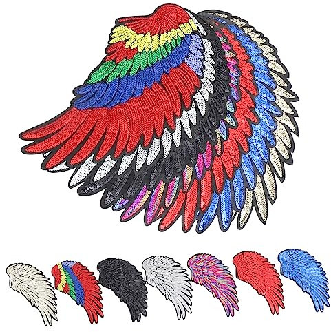 STOBOK 7paare Glitzernde Flügel Pailletten Applikationen Für Kleidung Dekorationspatches Für Jacken Jeans Und Taschen Teiliges