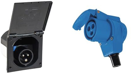 as - Schwabe Camping CEE-Caravan-Einspeisungsstecker & CEE-Winkelkupplung Caravan – 230 V / 16 A Camping-Kupplung