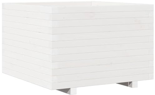 vidaXL Fioriera da Giardino Bianca 70x70x49,5cm Legno Massello di Pino