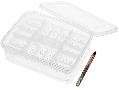 BESPORTBLE Fächer Reptilien Brutbox Mit Temperaturmessung Transparente Eier Inkubationsschale Für Echsen Schlangen Und Schildkröten Wiederverwendbar Und Einfach Zu Reinigen