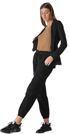 DEHA - Pantalone Corduroy Jogger Pants in Cotone, Nero (XL)