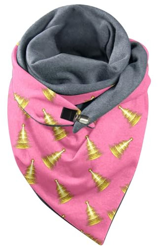 Weihnachtsschal Dreieckstuch Schal Damen Dreieck Baumwolle-Dreieckschal Vintage Warm Winterschal Blumen Frauen Halstuch Herbst Winter Muster Mit Knopf Elegant Weich Dreieckstuch Halstuch Wickelschal