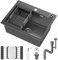 Lavandino Cucina,Lavello cucina in acciaio inox 55x43cm,da incasso e sottotop con filtro a cestello,sifone e Set di Drenaggio
