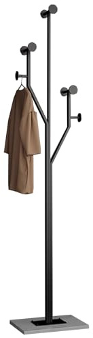 Stand Appendiabiti Appendiabiti Indipendente Con Base In Marmo, Porta Abiti In Metallo A Forma Di Albero Con 8 Ganci Per Cappotti, Cappelli, Attaccapanni Moderno Per Ingresso, Came(Color:Black)