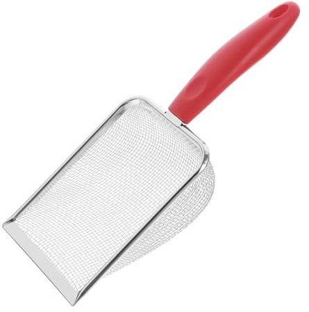 PartyKindom Pala di sabbia per ragazzo bombardamento pettinare la spiaggia conchiglie conchiglia filtro a sabbia da spiaggia pala per la pulizia della rete pala da spiaggia pp rosso