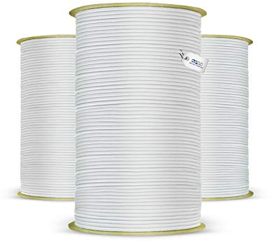DQ-PP WEIßES GUMMISEIL – 4mm – 5m – Expander Gummischnur Elastiches Gummikordel Spannseil Planen Spanngummi
