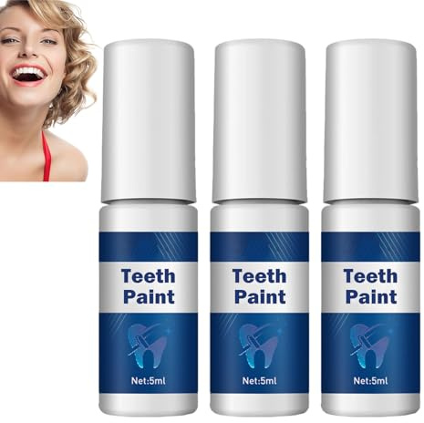 Zahnaufhellende Farbe, Sofort-Aufhellungsfarbe für Zähne, Serum, Fleckenentferner, lang anhaltende Ergebnisse, Aufhellung und Politur, Tiefenreinigung, tragbar und reisefreundlich (3pcs)