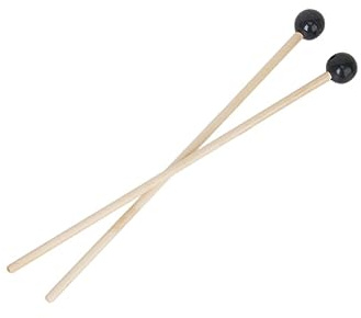 VICASKY Glockenspielschlägel mit Gummikopf Schwarz aus Birkenholz Griff ca Kopfdurchmesser für Glockenspielstäbe