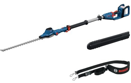 Bosch Professional 18V System Teleskop-Heckenschere GHE 18V-50 TP (2,5-m-Teleskopstange, 3.400 Hübe pro Minute, 23,5 mm Zahnabstand, inkl. Schultergurt, ohne Akku)