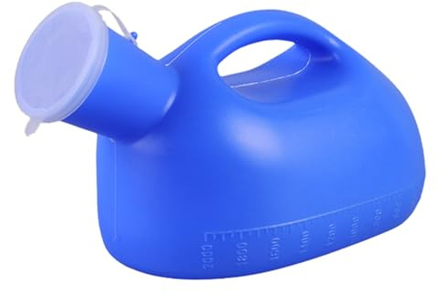 Urinoir Homme,2000ml Portable Urinoir Homme,Urinal Portable avec Couvercle,Urinoir Portable avec Poignée,Bouteille Urine avec Couvercle Plastique Réutilisable,pour Voyages,Camping,Déplacement,bleu