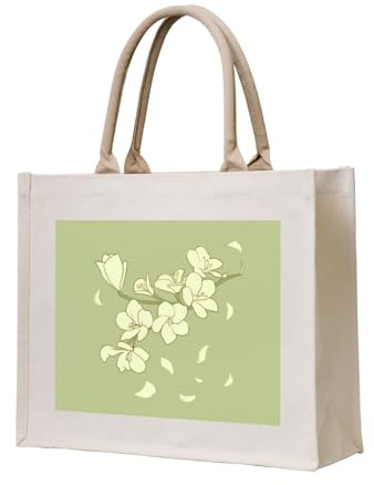 WBQLSL Le sac fourre-tout en toile imprimée bégonia peut être utilisé pour le rangement, le pique-nique, la plage, la piscine et d'autres scènes.