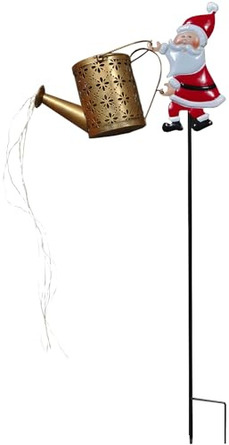 Introti 1 paquete de luces solares de jardín de Papá Noel para jardín, patio, camino (cabezal de ducha)