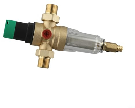 Zilimontt Regolatore di pressione dell'acqua in ottone con filtro di controlavaggio e manometro per installazioni idriche domestiche DN15 DN20 DN25 (DN20)
