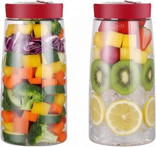 SZKKQKJ Lot de 2 bocaux de fermentation avec aération 1 voie d'aération – 2,2 litres – Idéal pour une fermentation sûre du kéfir, du kimchi, de la choucroute,kefir grains